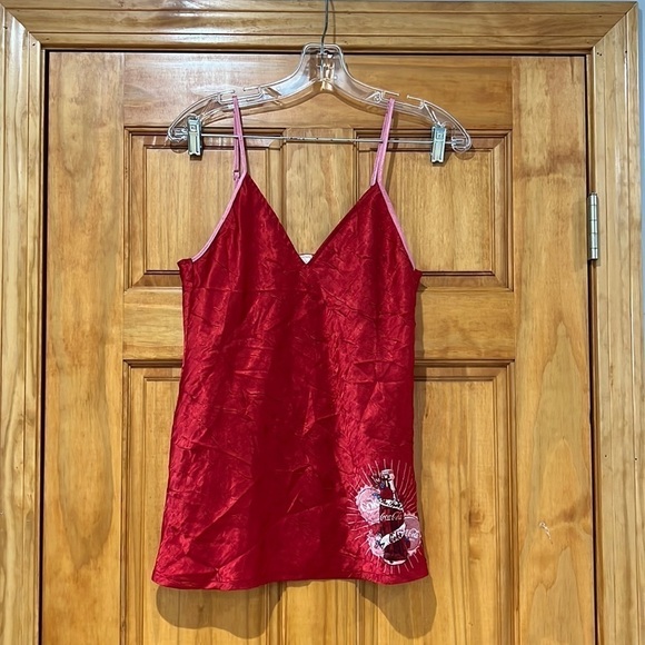 Coca Cola Cami Womens Medium Red Camisole Pajama Top - Picture 2 of 8